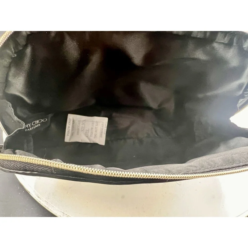 Jimmy Choo Parfums Black Zippered Makeup Bag Cosmetic Pouch Zip Closure